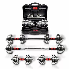 Adjustable Dumbbell Set Home Gym Cast Iron Barbell Sets with Carry Box 66lbs Office Bedroom Workout Dumbbells for Men and Women