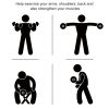 Rubber Dumbbells Weight Set, Total 24lbs(12lbs Each) Dumbbell Hand Weight for Body Fitness Training for Home Office Gym, Black