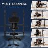 Weight Bench Stand with Squat Rack, Adjustable Olympic Bench, Multifunctional Arm Curl Pad, Leg Extension, Grey