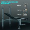 Incline Decline Weight Bench with Leg Extension and Barbell Rack, Adjustable Bench Press Weight Lifting Bench