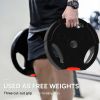 1-Inch Weight Plates, Barbell Weights Set for Weightlifting and Strength Training, 2 x 11lbs + 2 x 5.5lbs