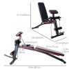 Foldable Press Bench Adjustable Dumbbell, Weight Training Bench Exercises Gym Chair, Black & Red