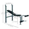 Incline Decline Weight Bench with Leg Extension and Barbell Rack, Adjustable Bench Press Weight Lifting Bench