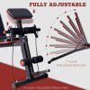 Foldable Press Bench Adjustable Dumbbell, Weight Training Bench Exercises Gym Chair, Black & Red