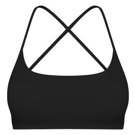 Women Cross Back Sport Bras Padded Strappy Crop Open Back Low Impact Bras Sexy Fitness Tank Tops with Removable Pads Thin Straps for Gym Yoga Workout (Option: L)