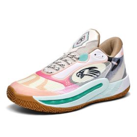 Men's new glow-in-the-dark version of basketball shoes rubber outsole friction with sound fashion trend comfortable sneakers 36-45 (Color: BEIGE, size: 40)
