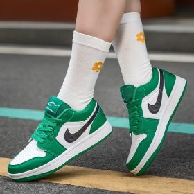 New Air Force AJ1 green apple couple shoes men's sports basketball shoes fashion trend match men's and women's casual sports shoes 36-45 (Color: Green, size: 44)