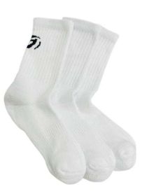 White Crew Socks for Women in Combed Cotton (Color: 3 Pr. White, size: L (Fits Shoe Size 9.5-11))