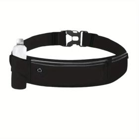 Gym & Trail Running Fanny Pack â€“ Invisible Fit with Reflective Strips & Lock Closure (6 Stylish Colors) (Color: Black)