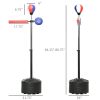 Free Standing Boxing Bag with Stand, Punching Speed Bag Reaction Bar Challenge with Suction Cups, 64-81in Adjustable Height for Teenagers and Adults